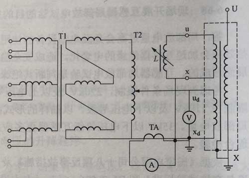 三倍频发生器对电压互感器进行耐压试验原理接线图